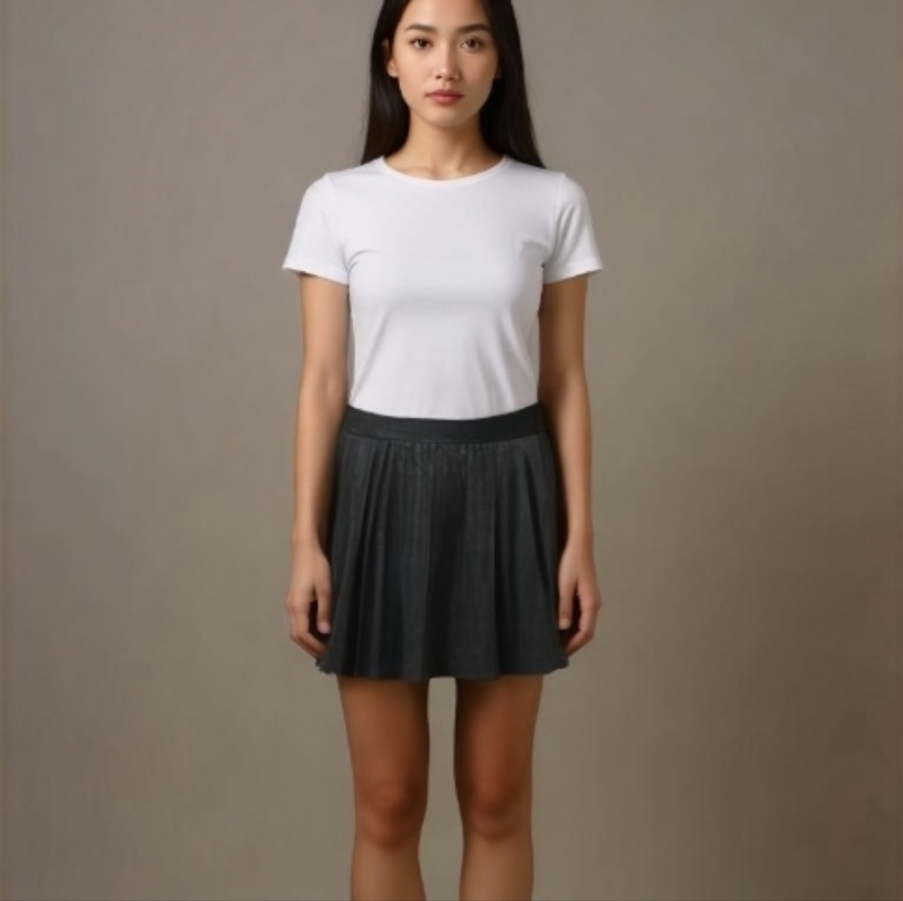 Vineyard Vines Gray Condor Faux Seude Pleated Mini Skirt - Size 12